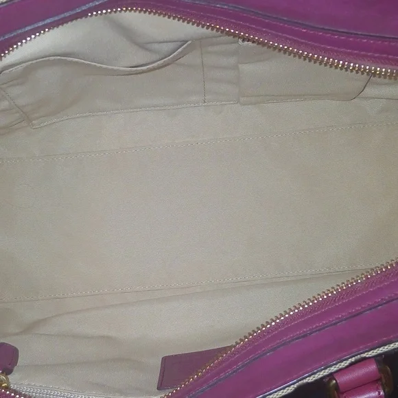 Coach Brooke Carryall Red and Tan Shoulder Bag - Picture 11 of 13